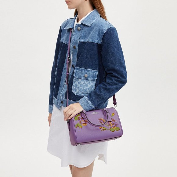 🌸🌿 Coach Rowan Satchel With Rose Print - Picture 6 of 14